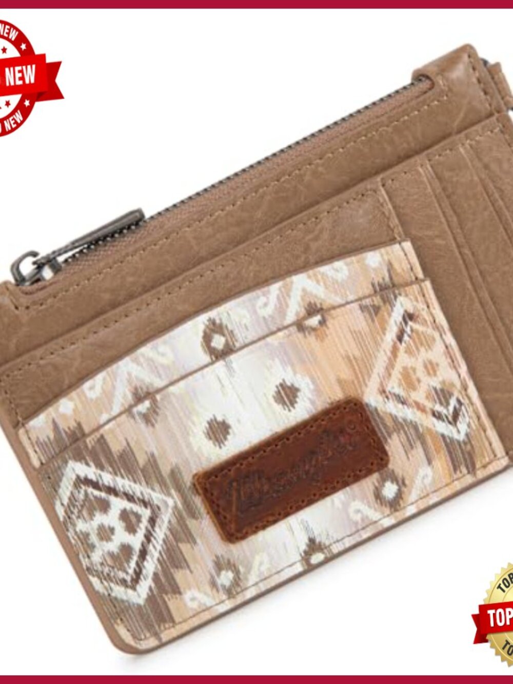 Western Whipstitch Tote Bag with Slim Card Holder Wristlet Set - Picture 5 of 6